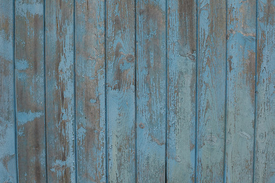 Vintage wood background with peeling paint. Blue background © Светлана Винокурова