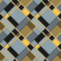 Patchwork, mosaic and geometric elements, seamless pattern.