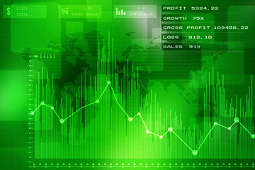 2d rendering Stock market online business concept. business Graph 