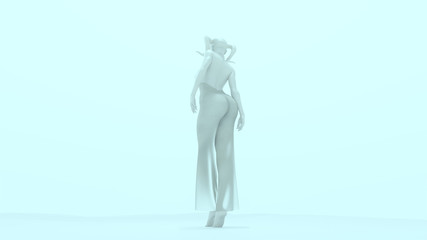 Woman In a Transparent Dress and Headdress 3d illustration 3d render	