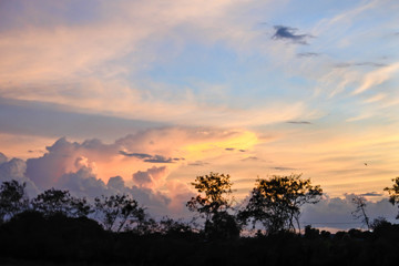 sunset over the mountains