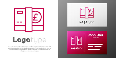 Logotype line Pound sterling money icon isolated on white background. Pound GBP currency symbol. Logo design template element. Vector.