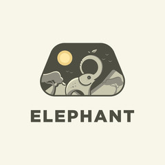 elephant zoo icon and logo template