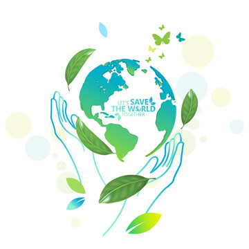 Ecology.Green cities help the world with eco-friendly concept ideas.vector illustration