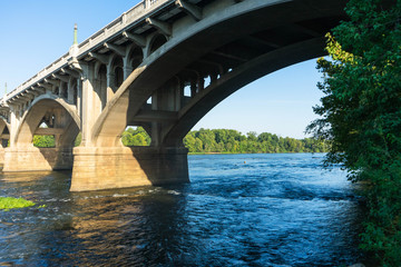 Bridge view of the Columbia, South Carolina riverwalk