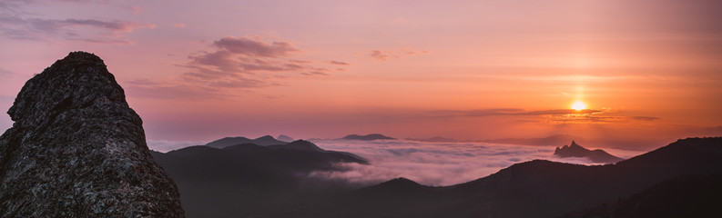 Mountains in the fog