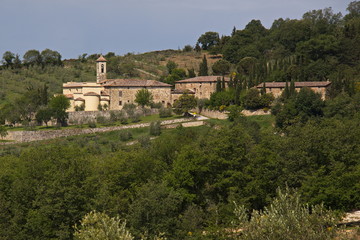 Fototapeta na wymiar Village Volpaia in Province of Siena, Tuscany, Italy, Europe 