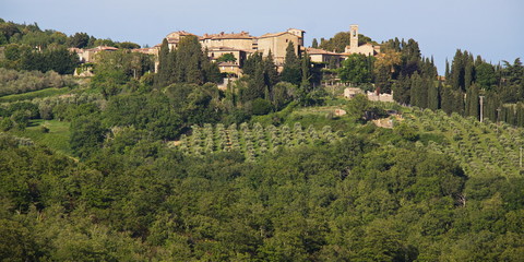 Fototapeta na wymiar Village Volpaia in Province of Siena, Tuscany, Italy, Europe 