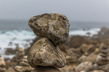 Fototapeta na wymiar Zen balanced stones stack