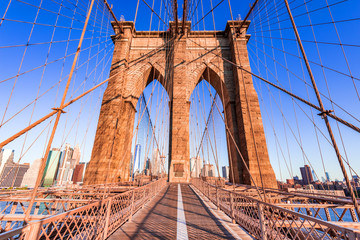 New York City, Manhattan and Brooklyn Bridge - USA