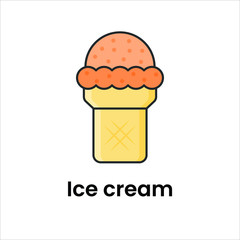 Sweet frozen vector, ice cream cone flat icon 