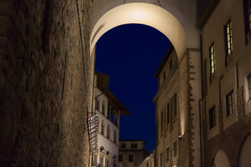 Alley in the night, city of Florence 