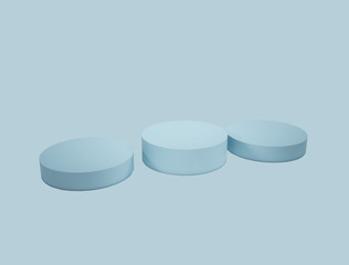 Podium 3d redering on yellow background.minimall concept.