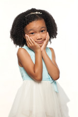 Adorable African American Young Girl with Cute Facial Expression