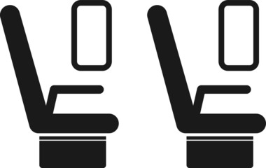 Passenger seats in the plane icon