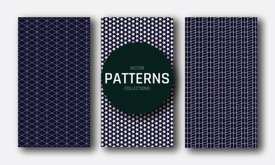 Collection of minimal star and line pattern template set free vector