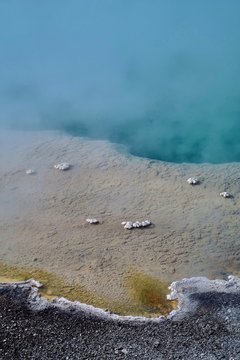 Abstract Light Blue and Tan Natural Spring with Mist
