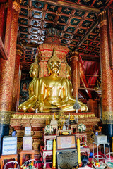 NAN ,THAILAND - 2020 AUGUST 05 : The Ancient Buddha statue in Wat Phumin, Wat Phumin is a famous temple in Nan province, Thailand