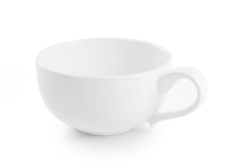 white ceramic cup on white background