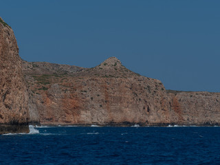 Fototapeta premium View of beautiful rocks from sea in Crete