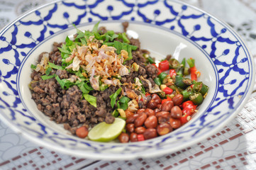 stir fried minced pork with vegetable