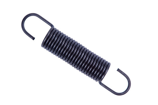 Steel Spring For Car On White Background