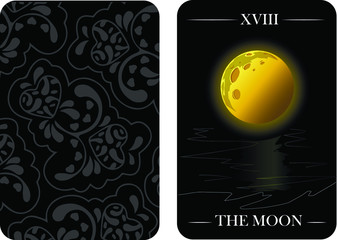 tarot cards old arcana the moon vector shirt card pattern