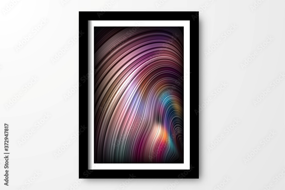 Poster abstract colorful poster with 3d effect and flow liquid shape. fluid vibrant texture with art wave b
