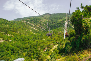 cable car on mountain
