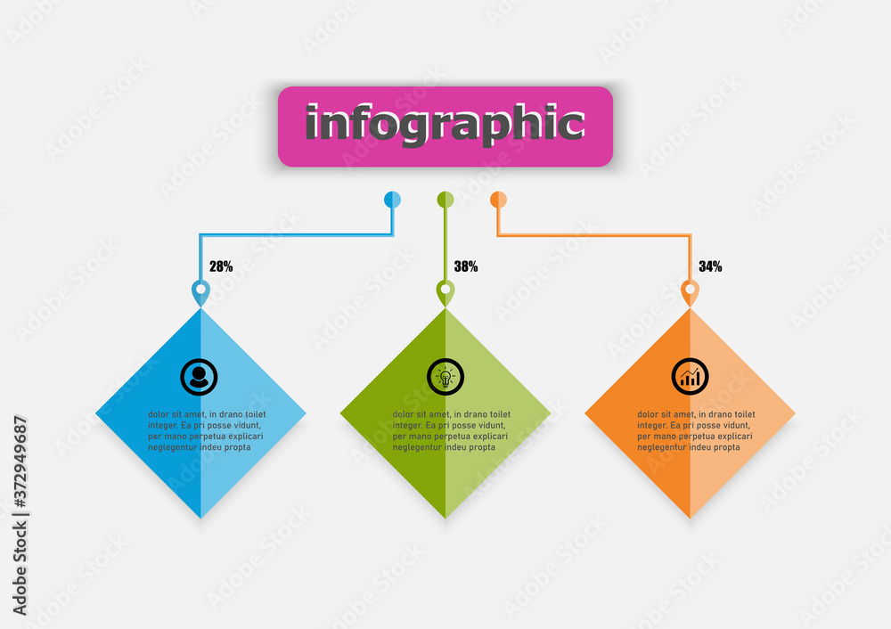 Poster vector template square design icon flow chart graphic. planning presentation business infographic te