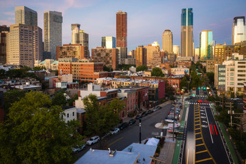 Fototapeta premium Aerial of Jersey City Sunset 