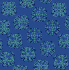 Sea foam floral patterns on the teal background