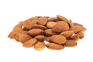 Almond isolated. Almonds on white background. Almond set. Full depth of field.