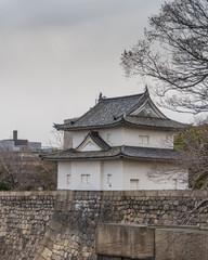 Fototapeta na wymiar Osaka Castle. January in Japan