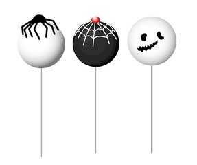 Halloween Keypops, Lollipop Recipes FOR HALLOWEEN. DESSERTS. Isolated element. Vector illustration