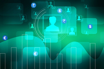 2d illustration Business Network concept