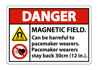 Danger Magnetic field can be harmful to pacemaker wearers.pacemaker wearers.stay back 30cm