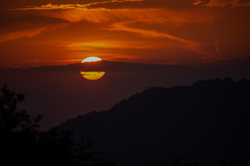 sunset in the mountains