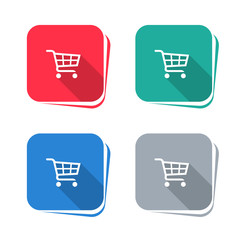 Shopping cart icon on square button