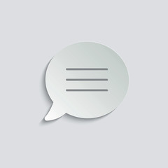 paper Message Icon. Mobile phone  chat sign, line style