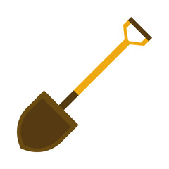 shovel agriculture work equipment farm cartoon flat icon style