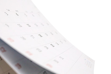 White paper desk calendar isolated on white background