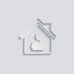 paper work at home stay home icon  sign lockdown icon quarantine 