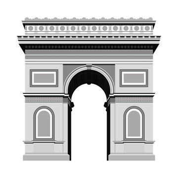 Arc de Triomphe. Travel, journey concept. Famous monuments of world countries. Vector