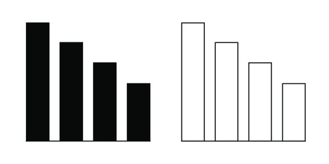 Chart graph linear icon vector, black and white version