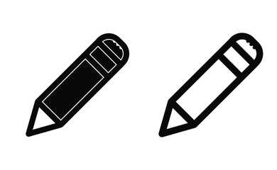 Pencil linear icon vector, black and white version