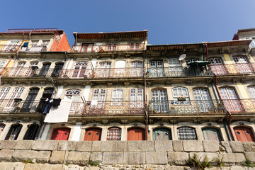 Low angle photo of the facade of some historical buildings