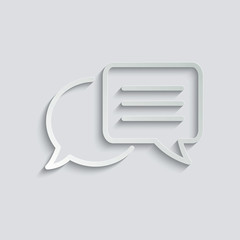 paper Message Icon. Mobile phone  chat sign, line style