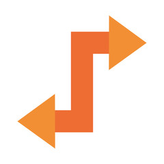 s arrow with left and right direction flat style icon design of web forward and infographic theme Vector illustration