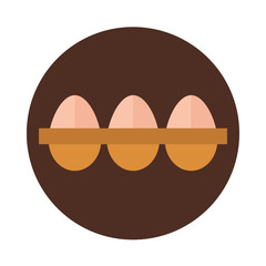 agriculture and farming eggs in box block and flat icon